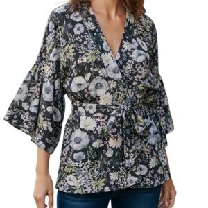LC Lauren Conrad Floral Kimono - Black and Gray Sz.OS.